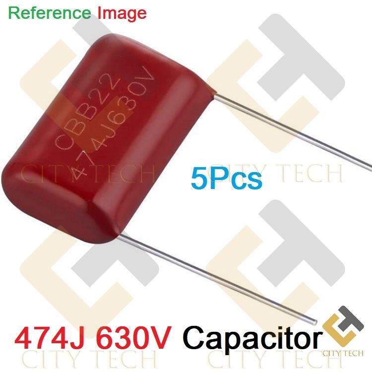 Metallized Polypropylene Film 0.47uF 630V Capacitor 474J-5Pcs