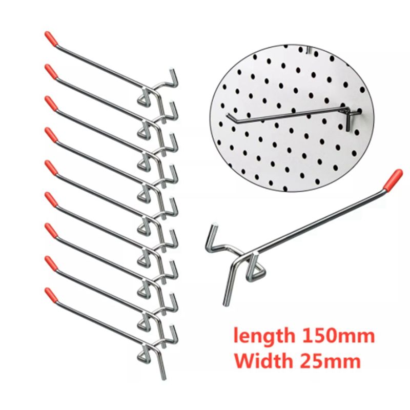 80Pcs Single Pegboard Hooks 150mm Board Slat Wall Retail Display Shop Peg Fits 25mm