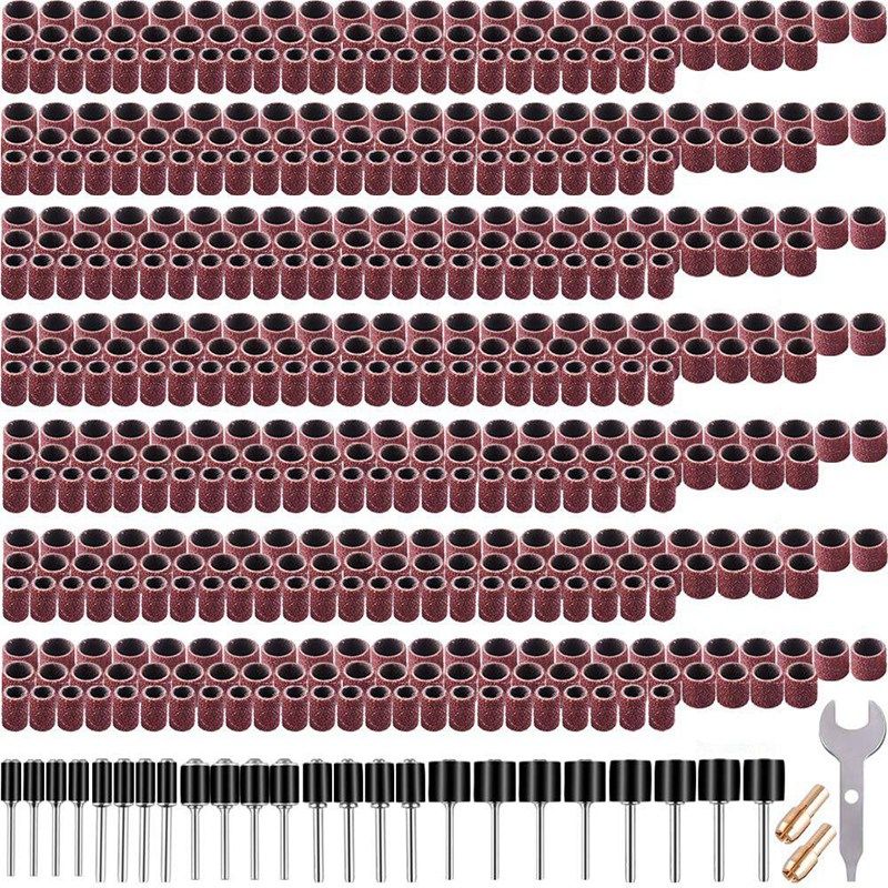 531 Pcs Grinding Drum Set, Grinding Machine Sockets Drum Cores Self-Tightening Drill Bits for Dremel Rotary Tools