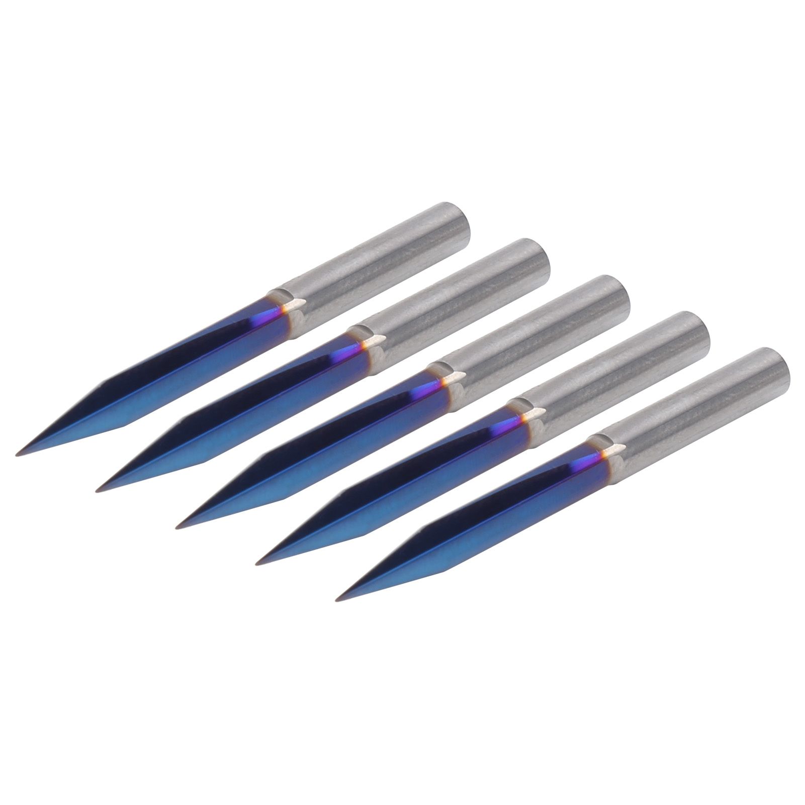 5Pcs V‑Shape Engraving Bit Straight 2 Flute for Embossing / Carving Trepanning