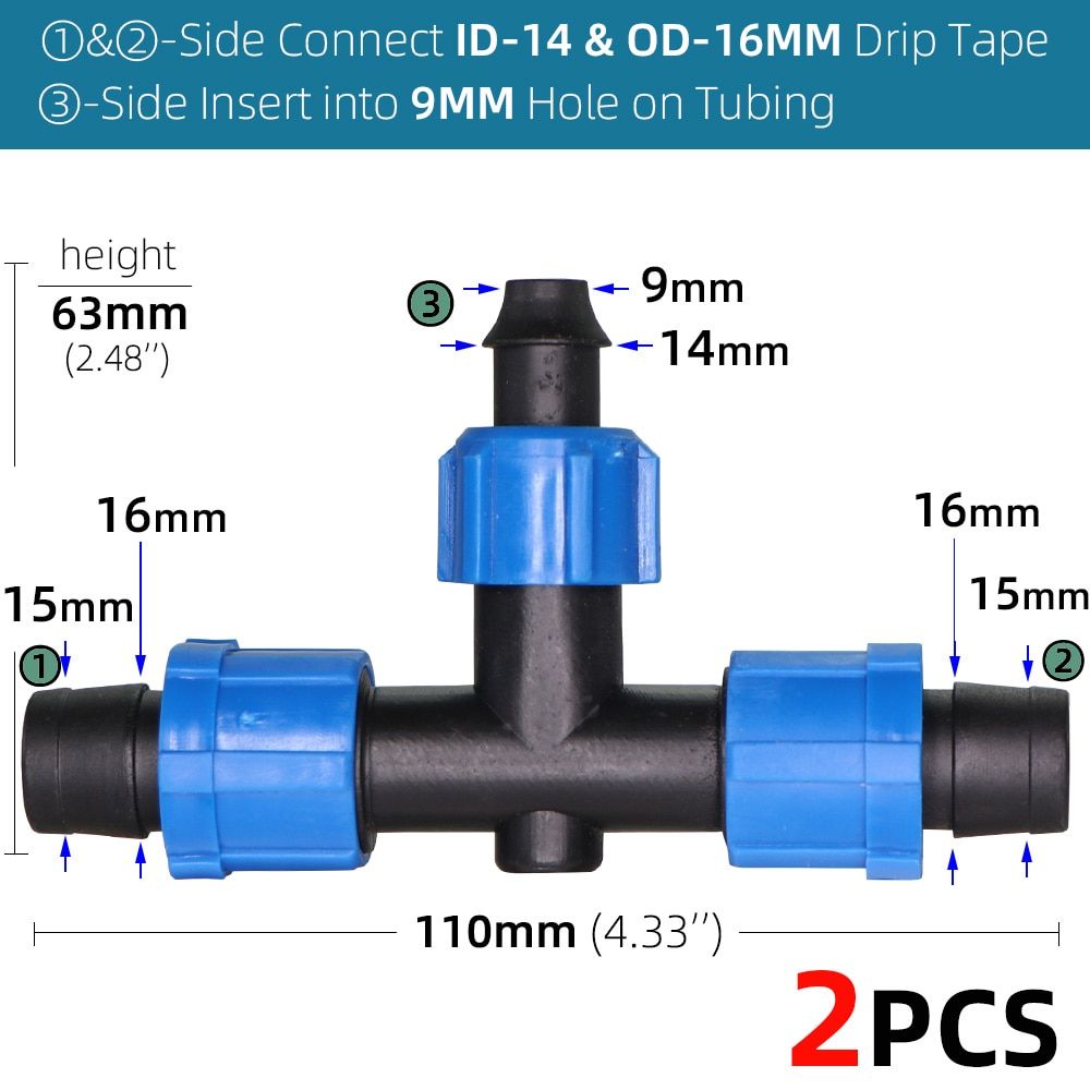 16mm 20mm 25mm 4/7mm 8/11mm Garden Hose Waterstop Barb Connector 1/4" 1/2" 3/4" Drip Irrigation Mini Valve Watering System