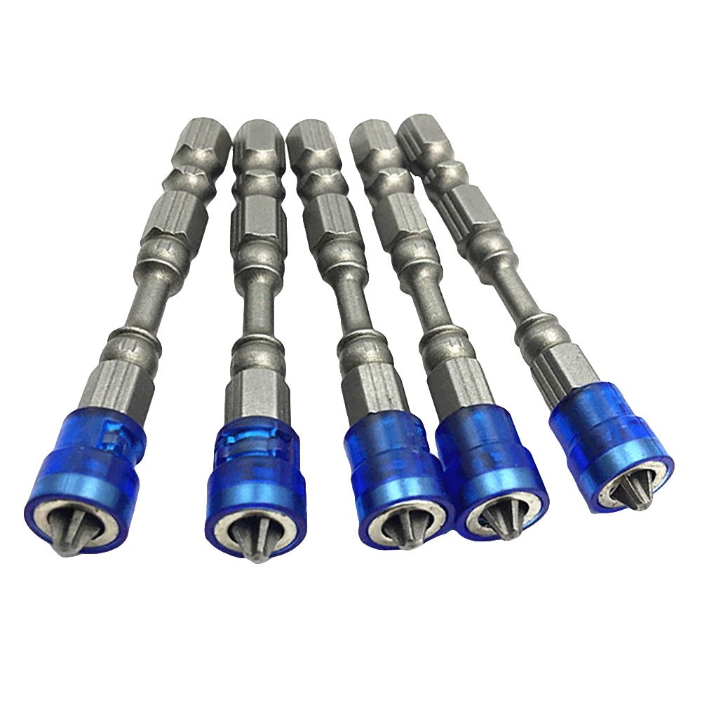 5Pcs 65mm 1/4inch Hex Shank PH2 Single Head Anti Slip Magnetic Screriver Bits