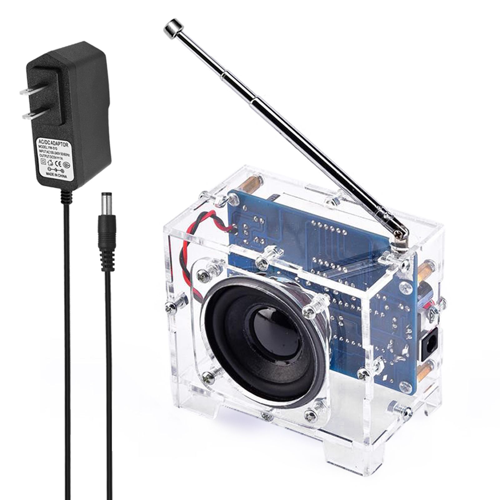 Mini TEA5767 FM Radio Receiver Transparent Shells FM Radio Radio Manufacture Kit DIY Bulk FM Digital Radio