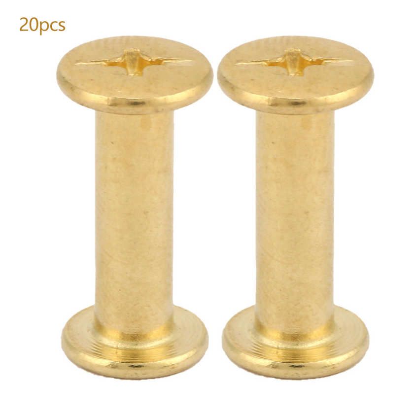 20pcs M5 Flat Head Book Album Rivets Screw Set DIY Craftmaking Rivet