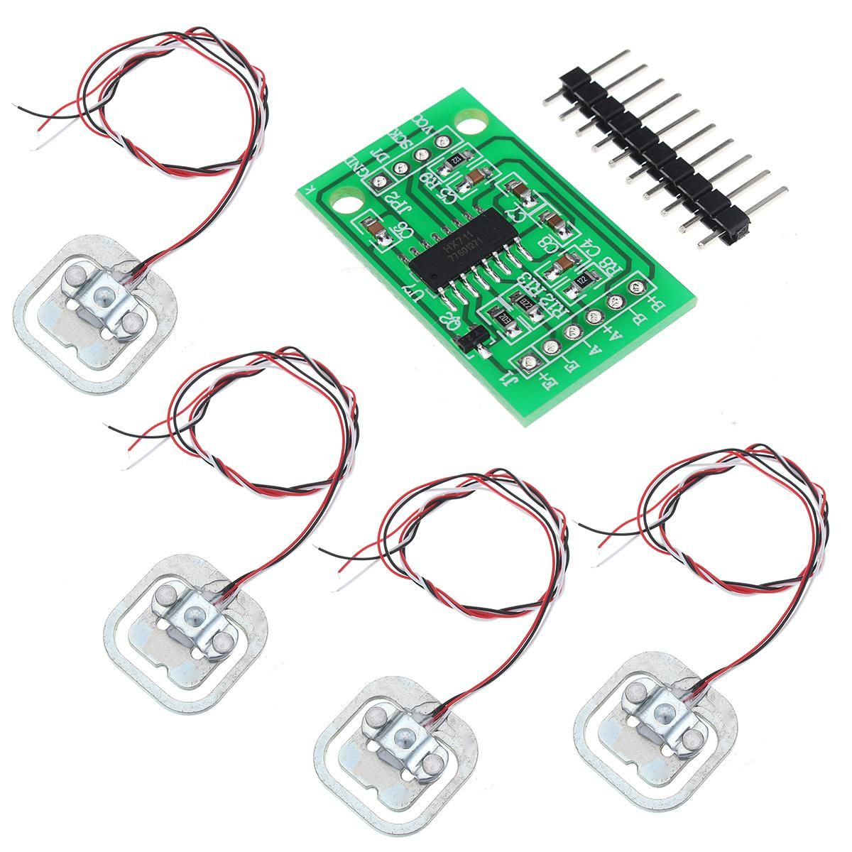 【New collection choose】---4Pcs 50KG Scale Body Load Cell Resistance Strain Weight Sensor + HX711 AD Module