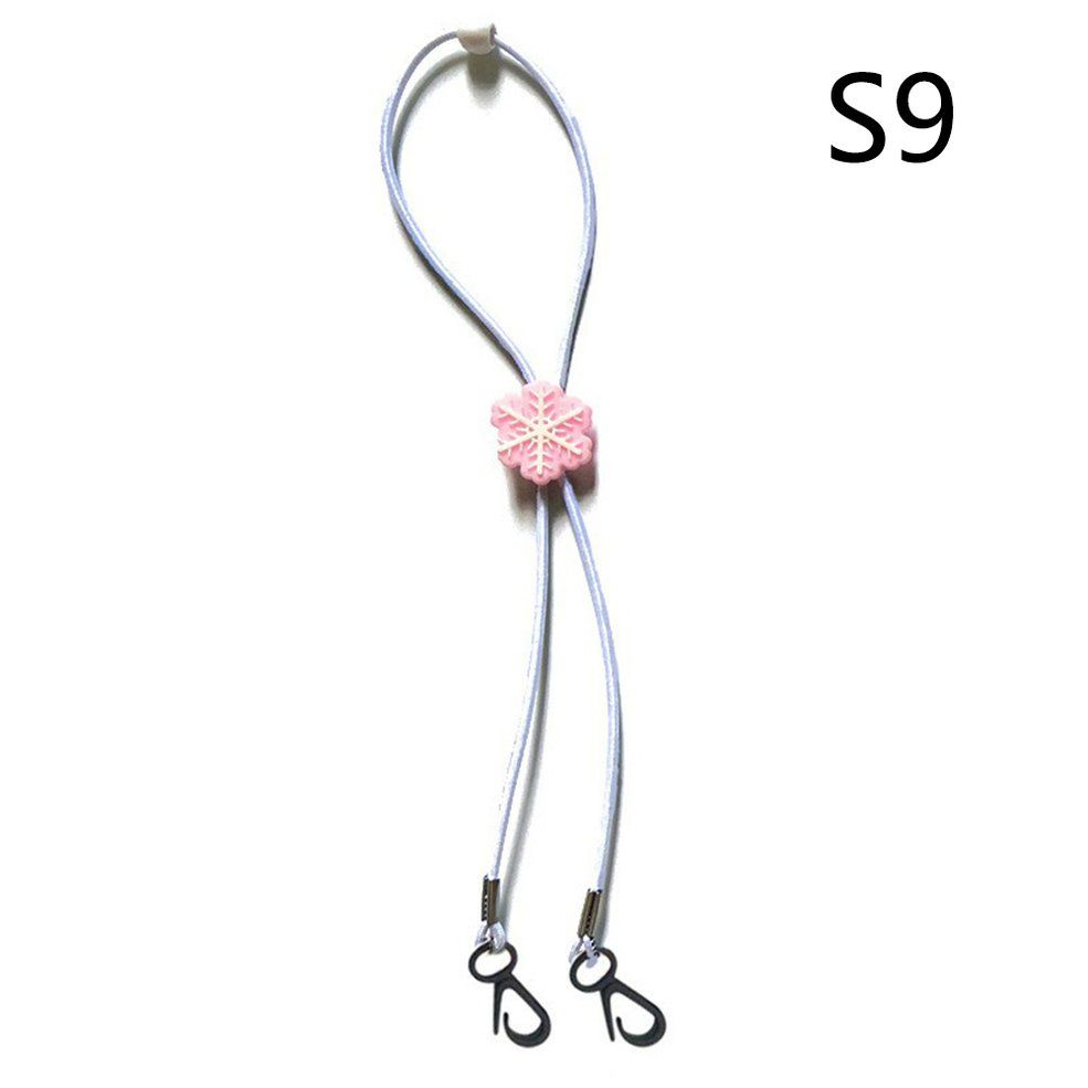 Christmas Child Mask Belt Lanyard Cartoon Extension Cord Adjustable Santa Claus Mask Anti-Lost Neck Lanyard