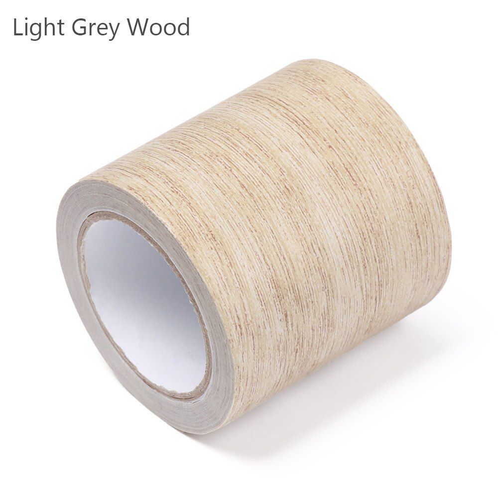 4.75m/Roll Repair Adhensive Duct Tape Floor Furniture Renovation Skirting Line Sticker Realistic Wood Grain Home Decoration