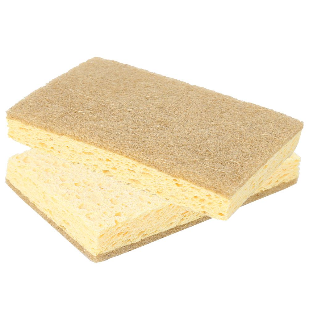 2Pcs Double-Sided Dish Bowl Washing Sponge Cleaning Cloth Kitchen