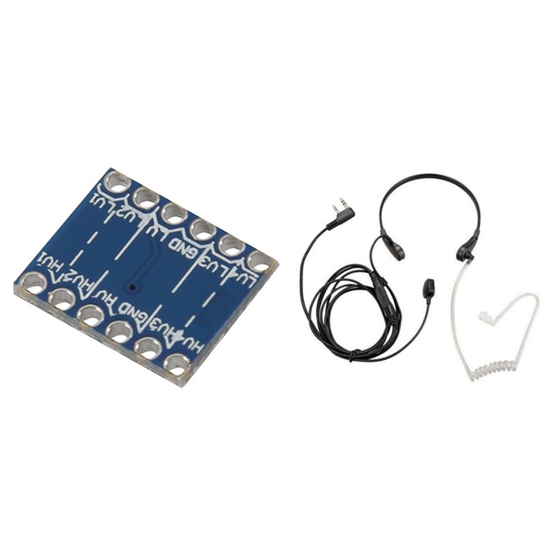 5X Level Converter 4 Channel 5V - 3.3V Level Shifter Bidirectional with Throat Microphone Vibration Headset Earpiece