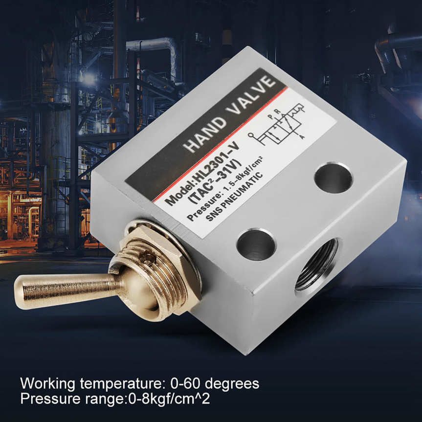 Mechanical Valve HL2301 3 Position 2 Port Toggle Switch Pneumatic