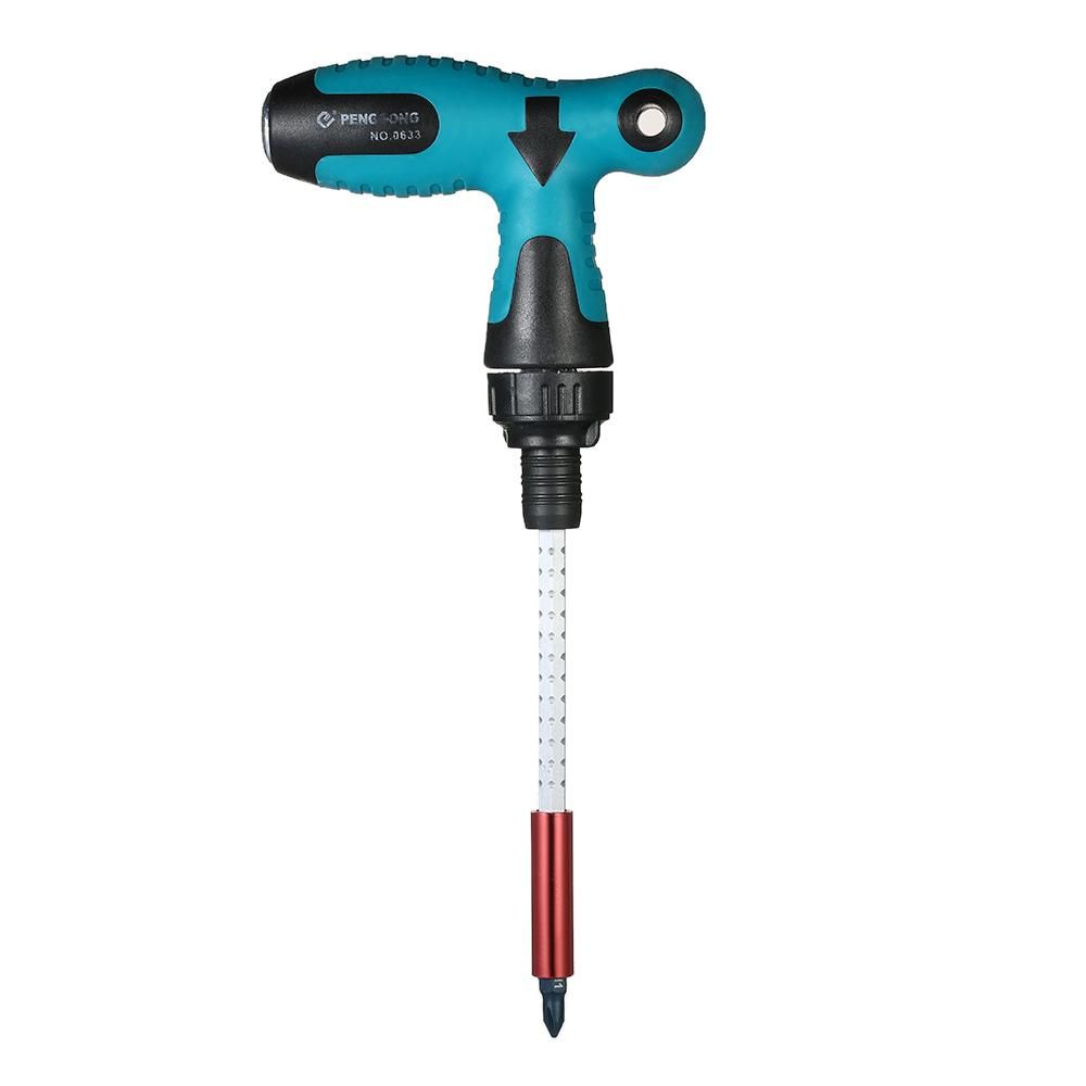 PENGGONG 17PCS Retractable Magnetic Sockets Screwdrivers Set with Hex Torx Slotted Phillips Bits Electrical Work Repair Tools Kit T-shape Screw Driver Bit Hand Tool Set