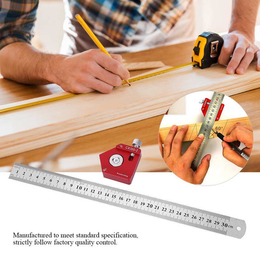 Woodworking Ruler CX300-2 Scribing High Precision Angle Measure Carpenter Marking Tool
