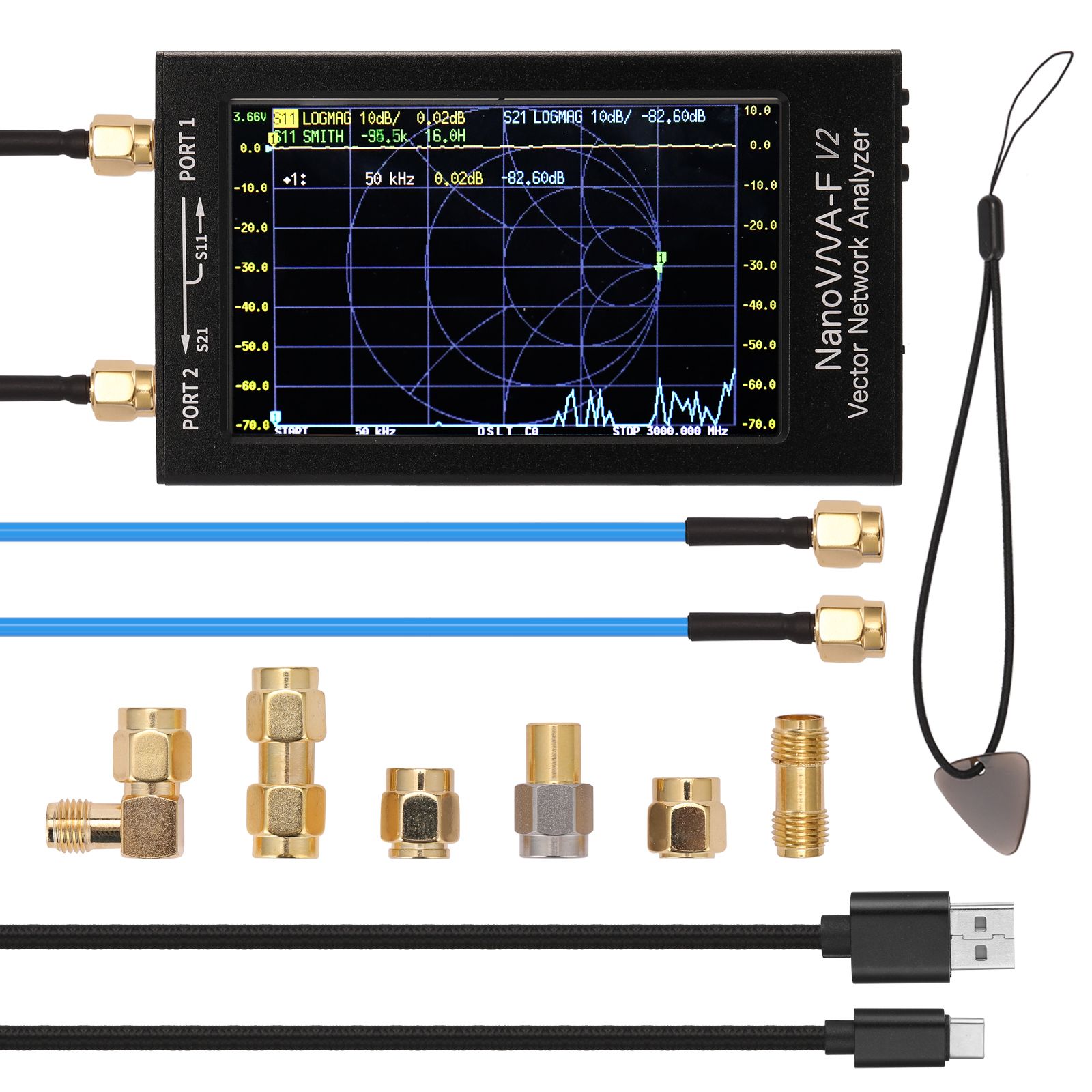 NanoVNA-F V2 4.3 Inch IPS LCD Display Vector Network Analyzer S-A-A-2 Antenna Analyzer Short Wave HF VHF UHF