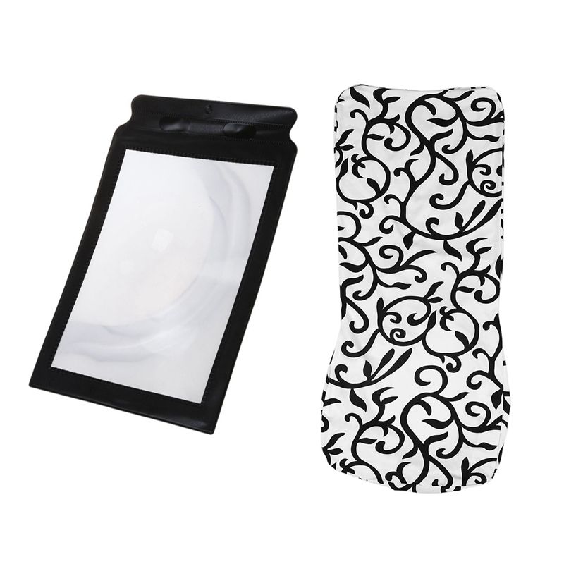BRADOO- 1 Pcs A4 Full Page 3X Magnifier Sheet Large Magnifying & 1 Pcs Stretchy Dining Chair Cover Short Chair Covers Slipcover