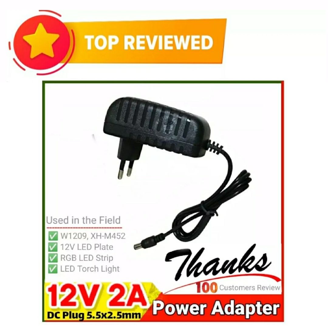 12V 2A 24W Max Power Adapter for W1209  XH-M452 LED Strip LED Plate CCTV Camera