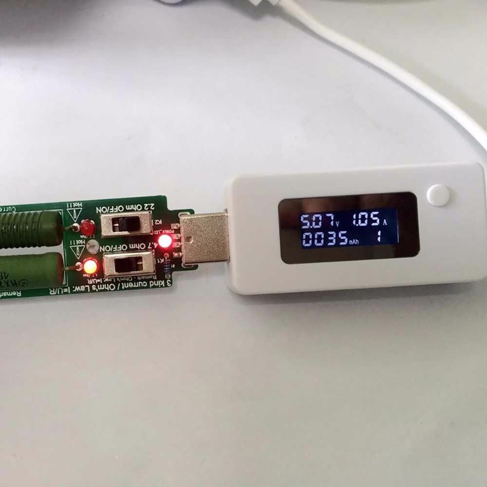 USB Adjustable 3 Current 5V 1A / 2A / 3A Battery Capacity Voltage Discharge Load Resistance Tester