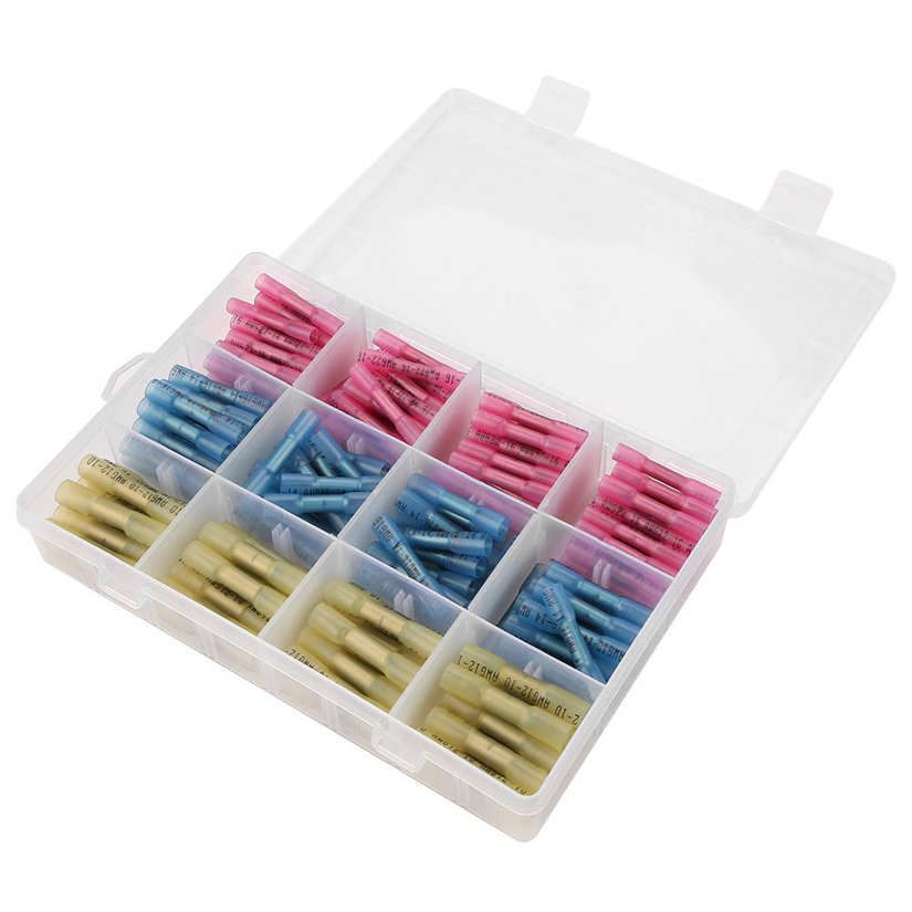 200 Pcs Wire Electrical Kits Insulated Heat Shrink Butt Connectors Kit