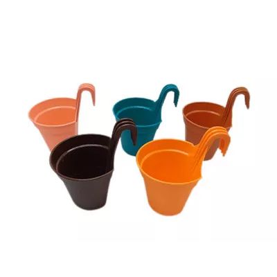 7" Plastic Round Flower Tub - 5 Pcs
