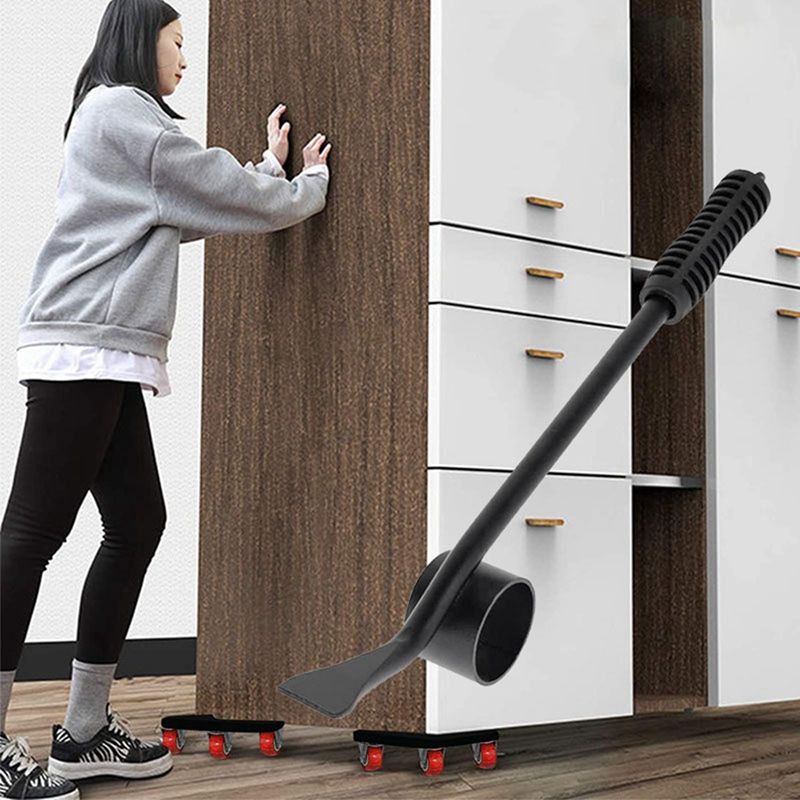 JAERBEE 400KG Heavy Duty Furniture Lifter Transport Mover Lifter Sliders Wheel Easy Furniture Mover Tool Set Wheel Roller Tools