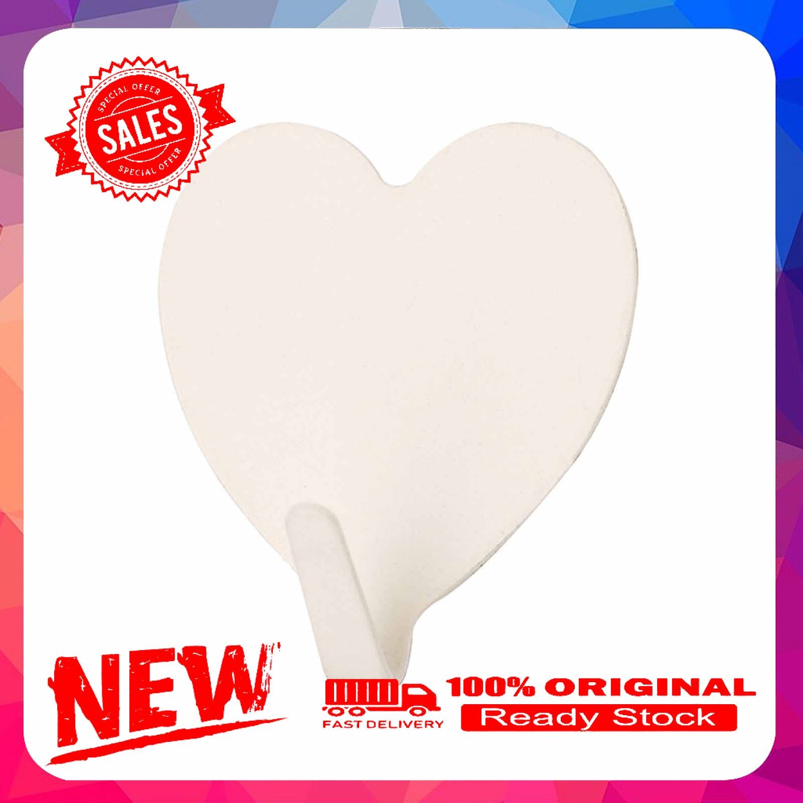 Sticky Hook Heart Shape Home Supplies Stainless Steel Cleaning Cloth Storage Hanger for Kitchen
