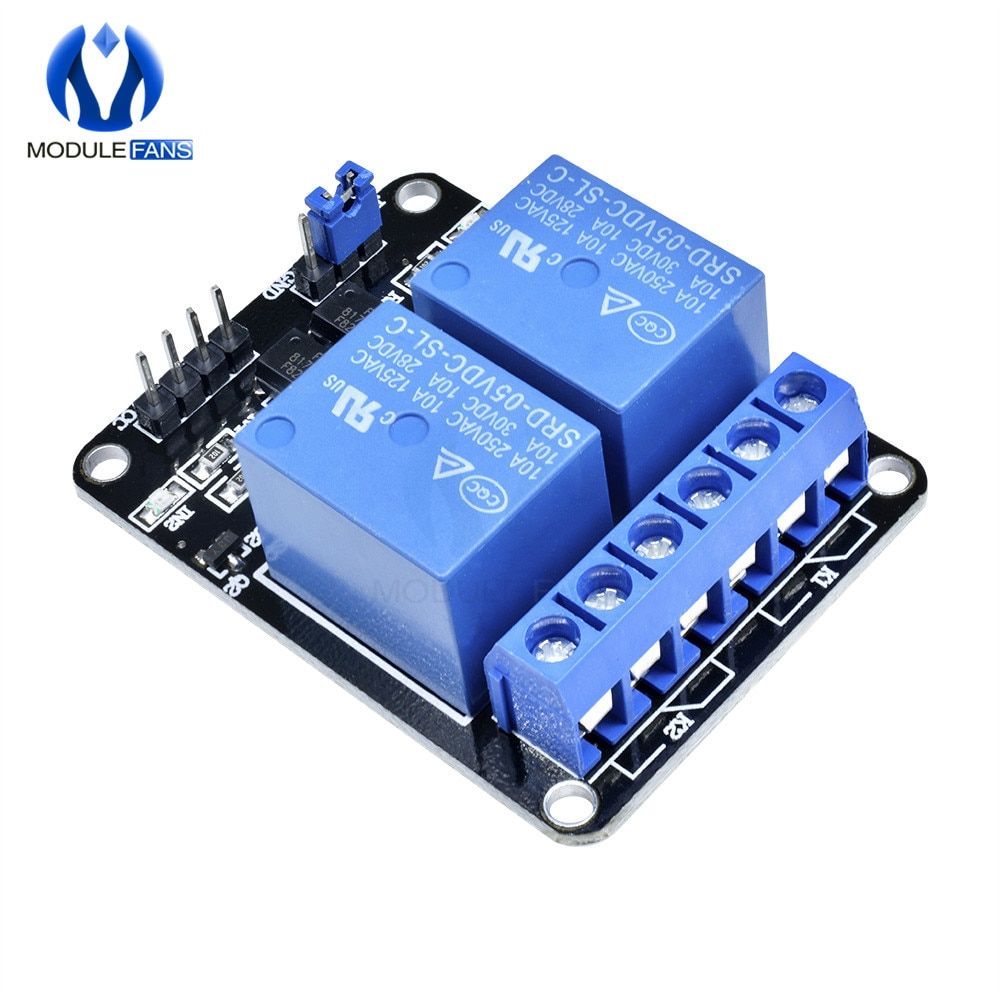 1PCS 5V 2-Channel Relay Module Shield for Arduino ARM PIC AVR DSP Electronic 5V 10A 2 Channel Relay Module