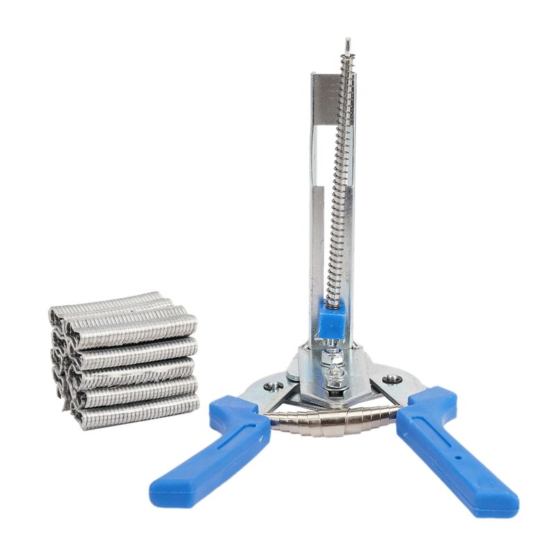 1pc Hog g Plier Tool and 600pcs M Clips Chicken Mesh Cage Wire Fencing Crimping Solder Joint Welding Repair Hand Tools