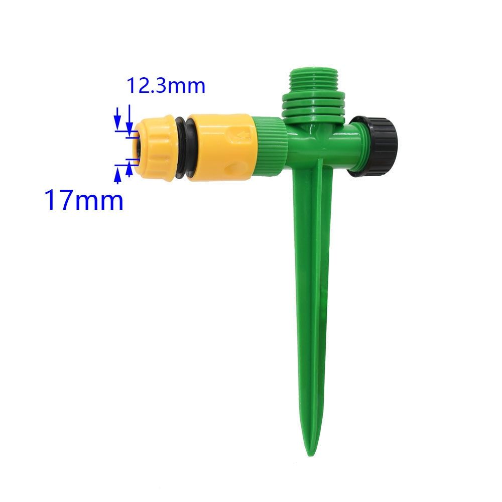 Garden Nozzle Holder With 1/2 3/4 Inch Thread Garden Rotating Sprinkler Support Plastic Spike With 1/2 3/4 Hose Quick Connector