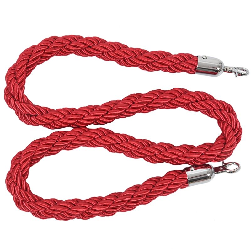 Quality 1.5m long Twisted Queue Barrier Rope Red for Posts Stands