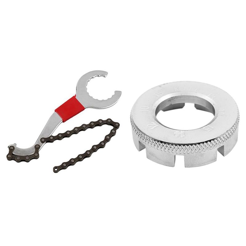 2 Set Mountain Bike Repair Tool Kits Bicycle Chain Removal / Bracket Remover / Freewheel Remover / Crank Puller Remover Outdoor Sports for MTB Bike Route Any Size