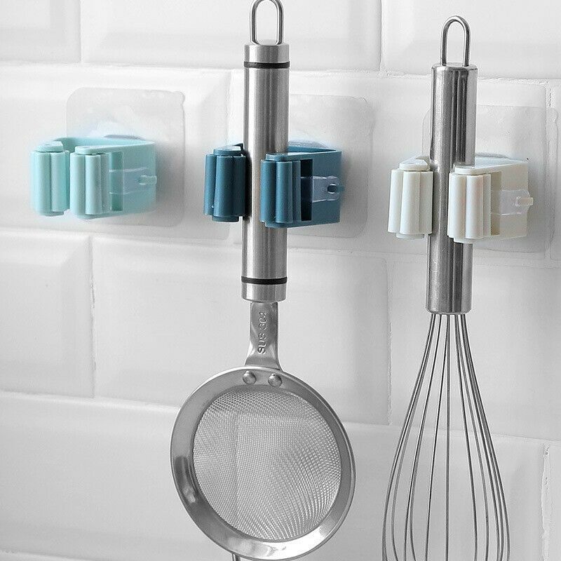 Folding Rack Hanger On Walls Kitchen Tool Storage Rack Mop Organizer
