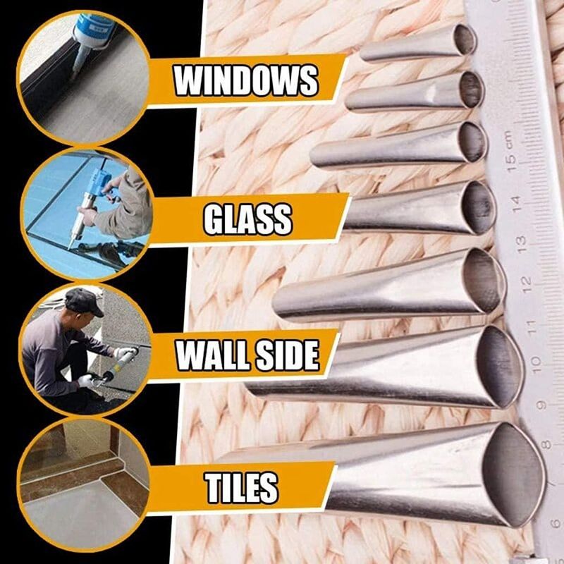 14 Pcs Caulking Tools Caulk Nozzle Applicator Caulking Epoxy Piston Nozzle Accessories Silicone Sealant Nozzle