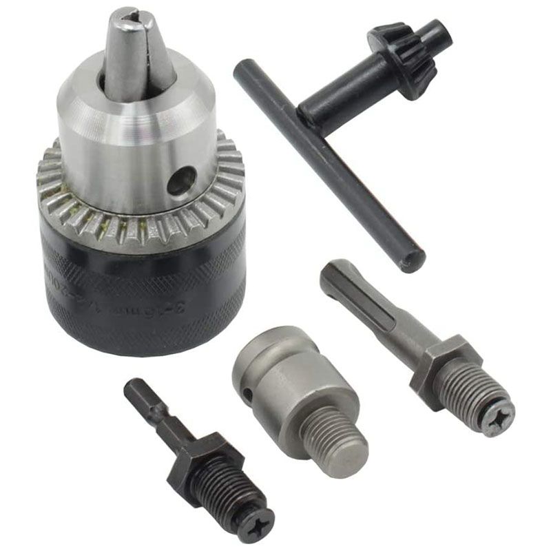 3-16mm Drill Chuck Converter 1/2Inch- 20UNF Thread Quick Change Adapter SDS-Plus 1/4Inch Hex Shank 1/2Inch Socket