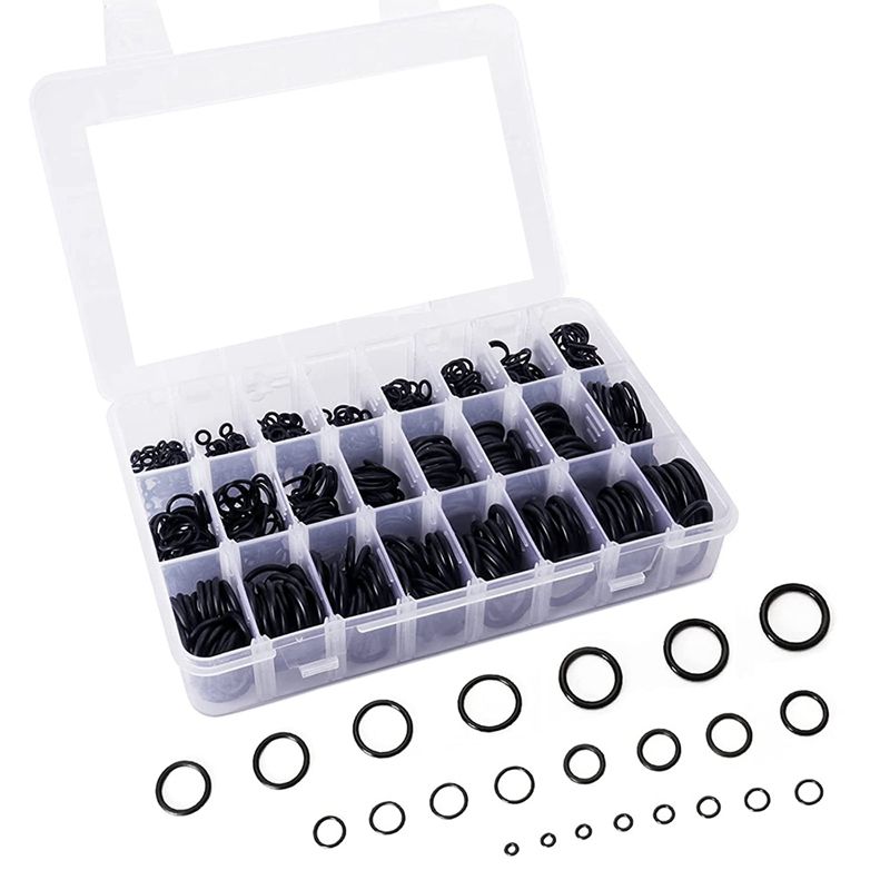 1200 Pcs O Ring Kit,24 Sizes Nitrile Rubber O Rings Assortment Kit for Plumbing, Resist to Oil, Heat and High Pressure