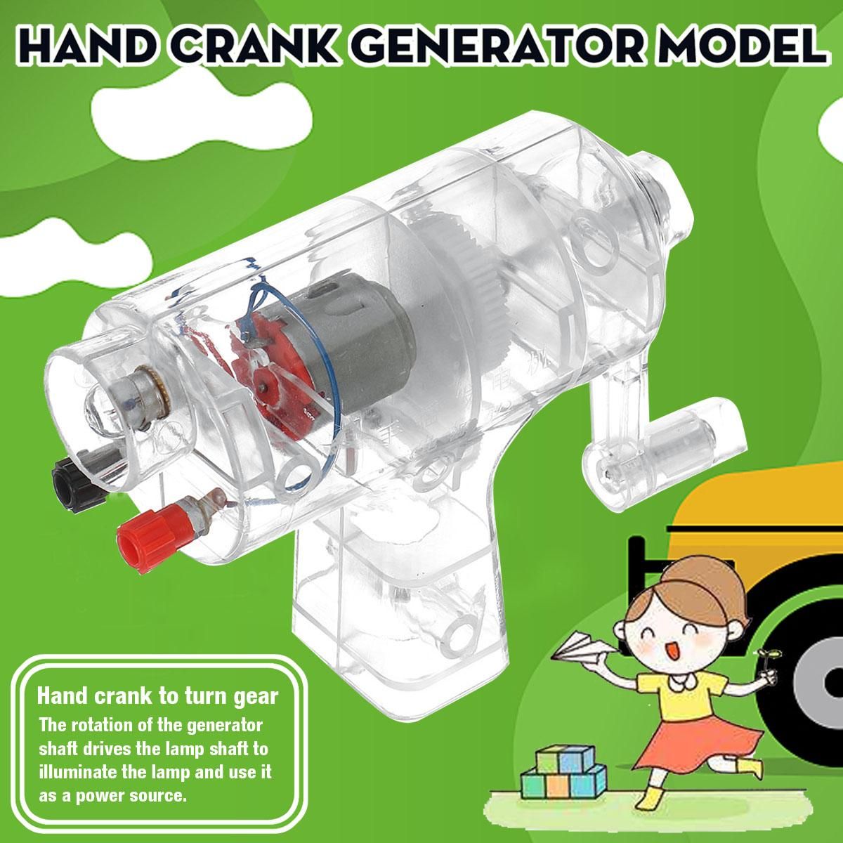 Accessories Hand Crank Generator Model Electricity Technology Experiments Science Toy Kits