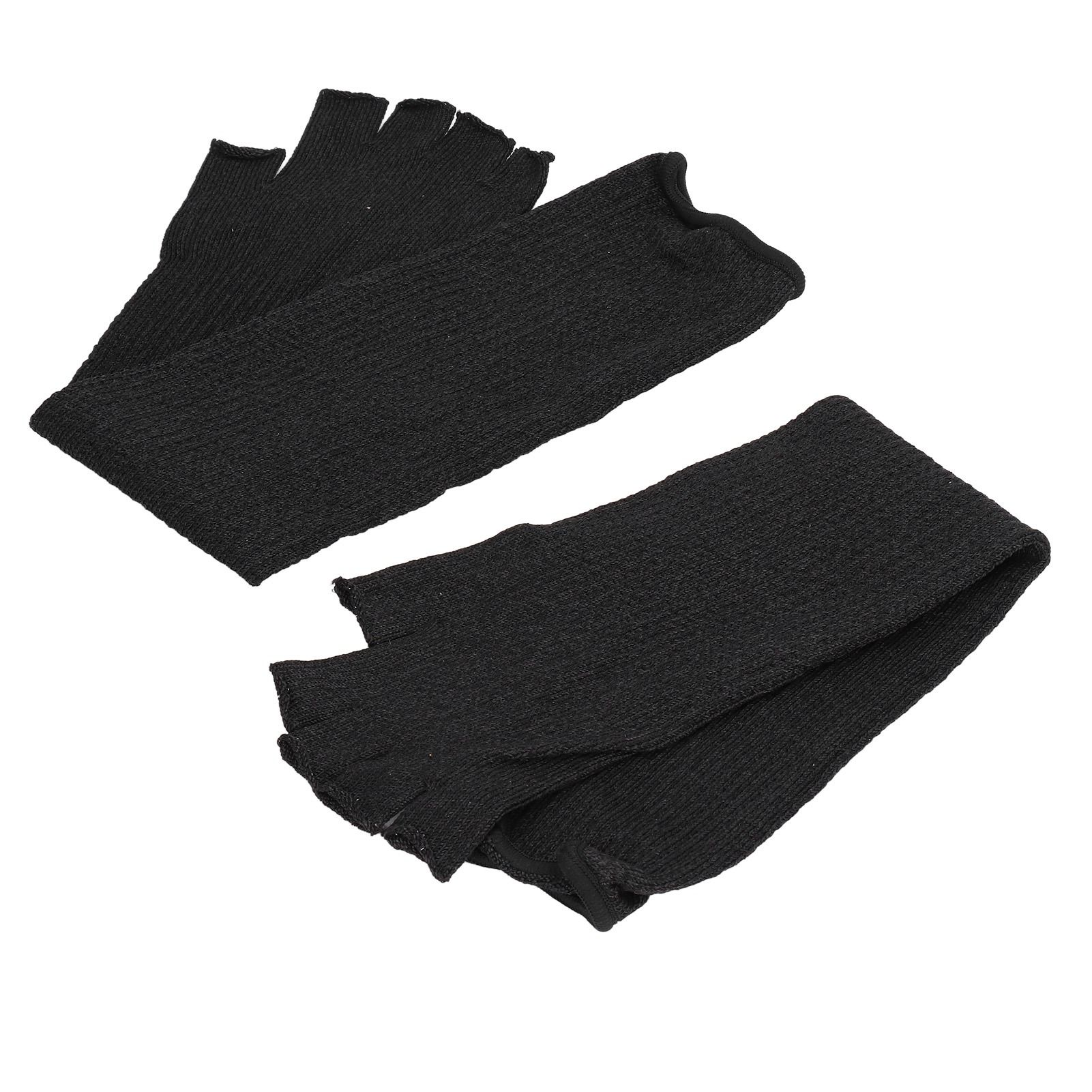 Black Arm Guards 45cm Cut Resistant Half Finger Sleeve For WoodworkingGarden
