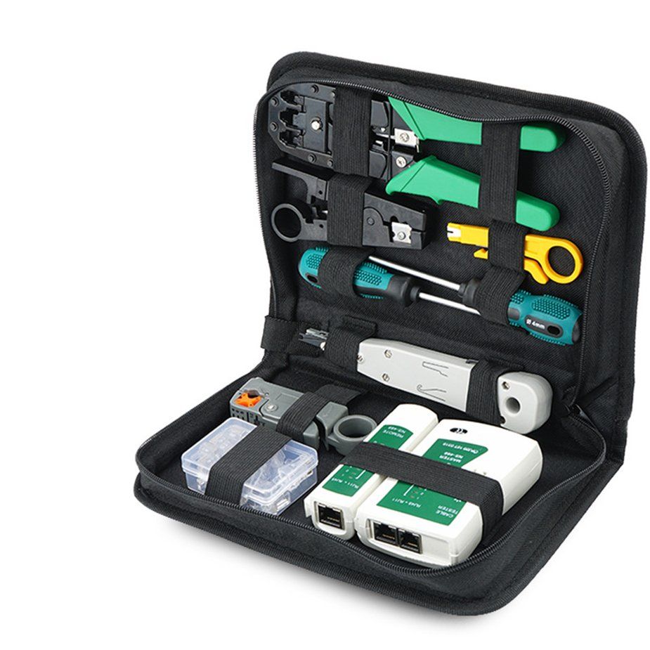 Home Network Crystal Head Wiring Three-Purpose Cable Clamp Tester Tool Kit