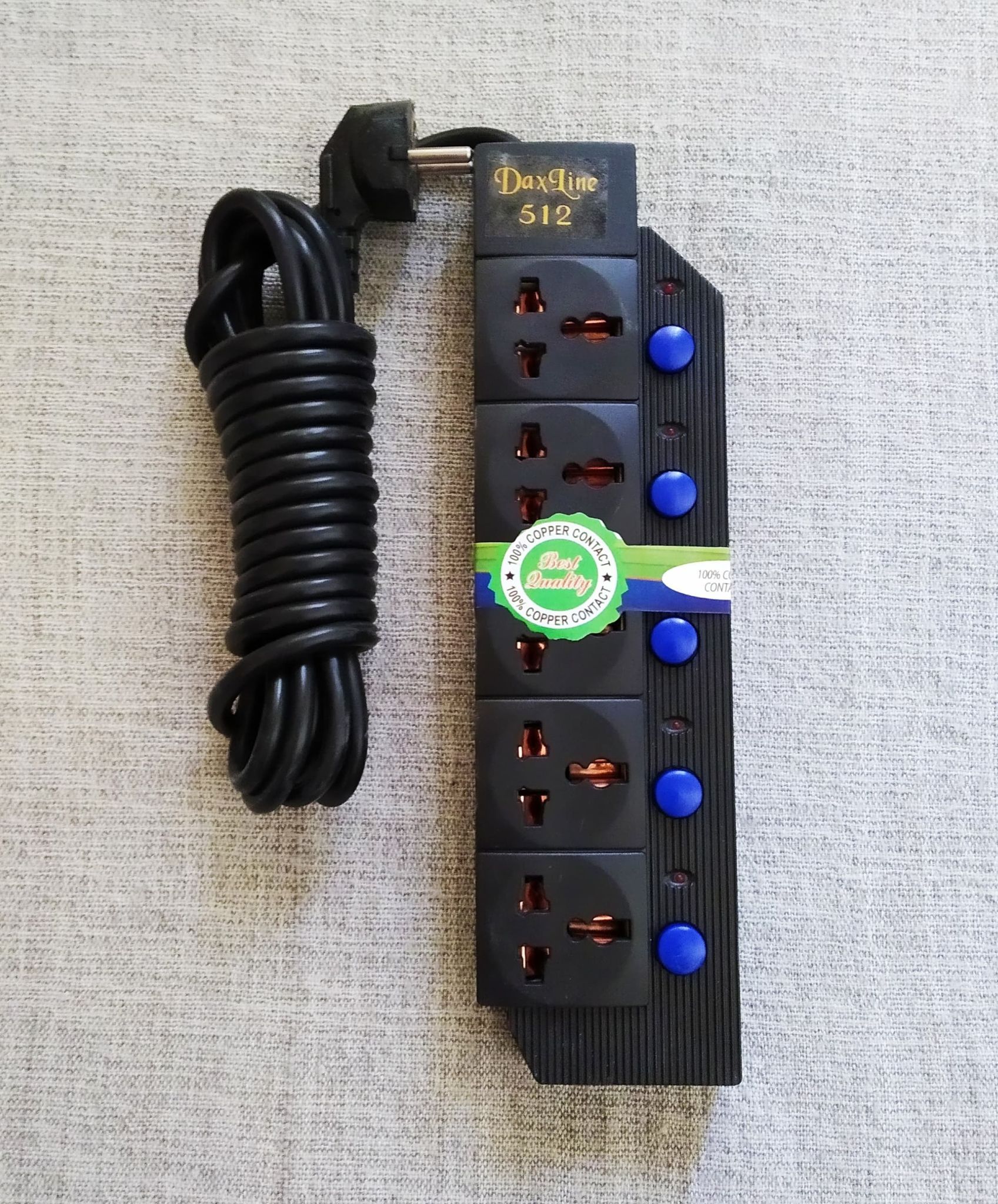 DAXLINE 512 Multiplug Extension 5 Socket With 5M Cable