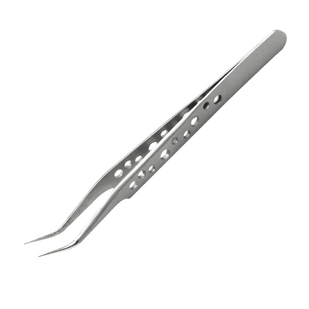 Stainless Steel Electronics Precision Curved/Straight Tip Tweezers Repair Tool