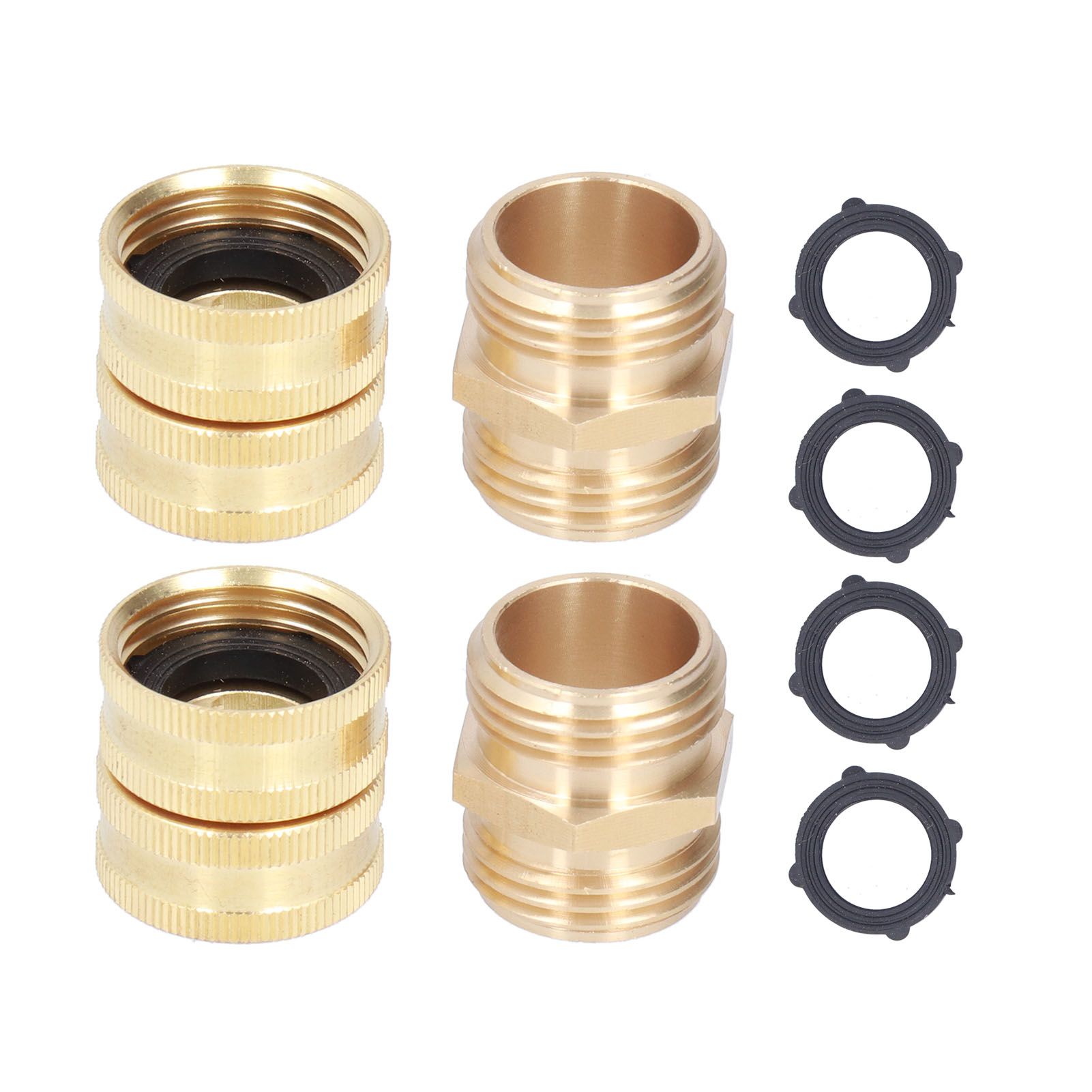 2Pairs 3/4in Brass Hose Adapter 2 Way For Garden Washing Machine GP