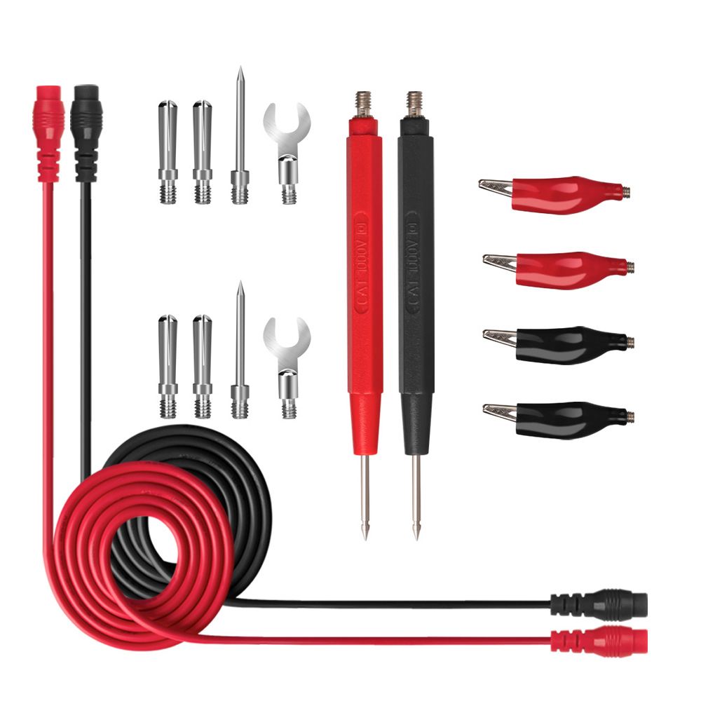 Practical Product 16Pcs Multimeter Test Probe Test Leads Kit Replace Test Wires Probes for Digital Multimeter Crocodile Clips U Type Probe