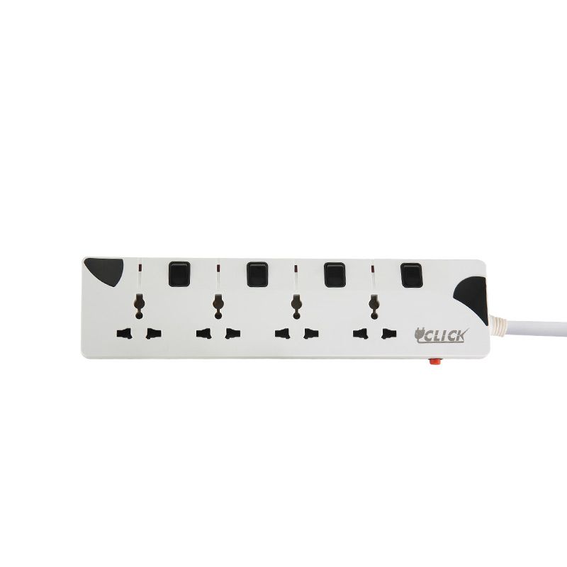 Click Safe Multi Plug 3 Pin multiplug Socket 4 Port, 5 Meter Cable, 2 pin Plug 4SKT 2P 5Y power extension cord - Multi Plug