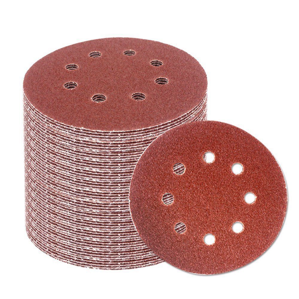 Durable 60PCS 5 Inch Sanding Discs Sandpaper Assorted 60 80 120 180 240 320 Grits For Power Random Track Sanders