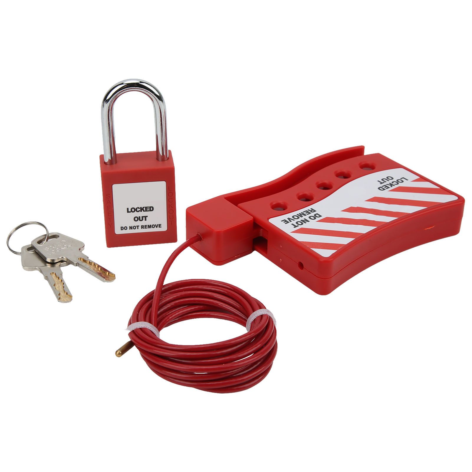 Cable Lock Adjustable Metal Security Lockout 38mm Padlock For Gate Cabinet