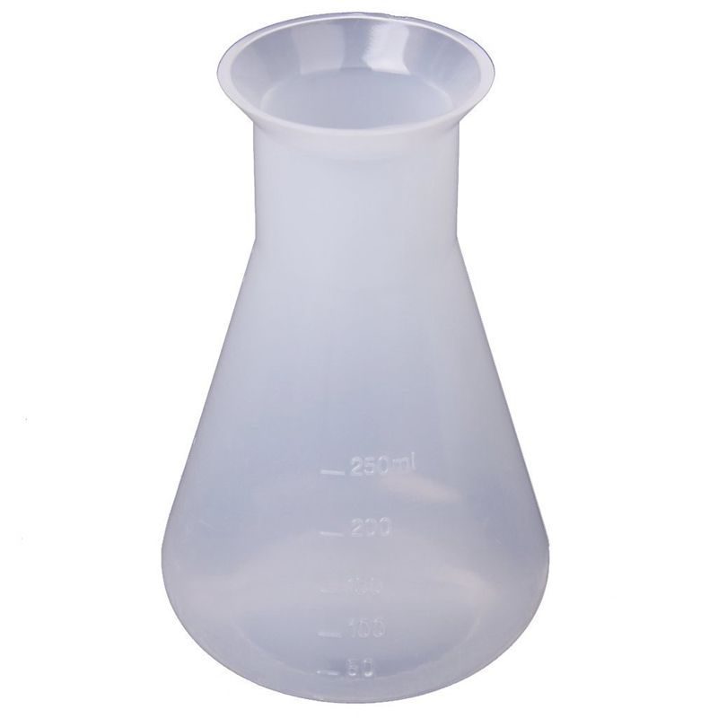 Plastic Transparent laboratory ccal Erlenmeyer flasks Container Bottle - 250 ml