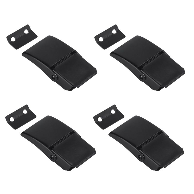 4 Pcs A27 Black Concealed Toggle Loaded Latch Catch Clamp for Case, Toolbox,Cleaner,Cabinet Boxes