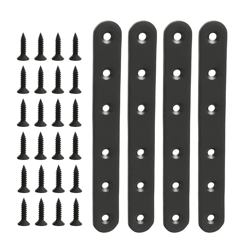 4 PCS Flat Straight Bracket Stainless Steel Mending Plate for Wood Metal Repair Joining Bracket for Furniture Wooden