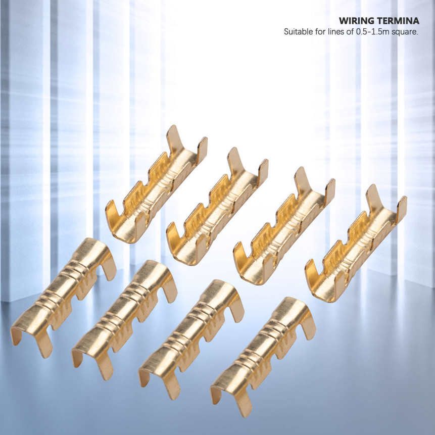 Brass Wiring Terminal 100pcs Docking Connector Line Pressing Button Quick Terminals 0.5-1.5mm Square