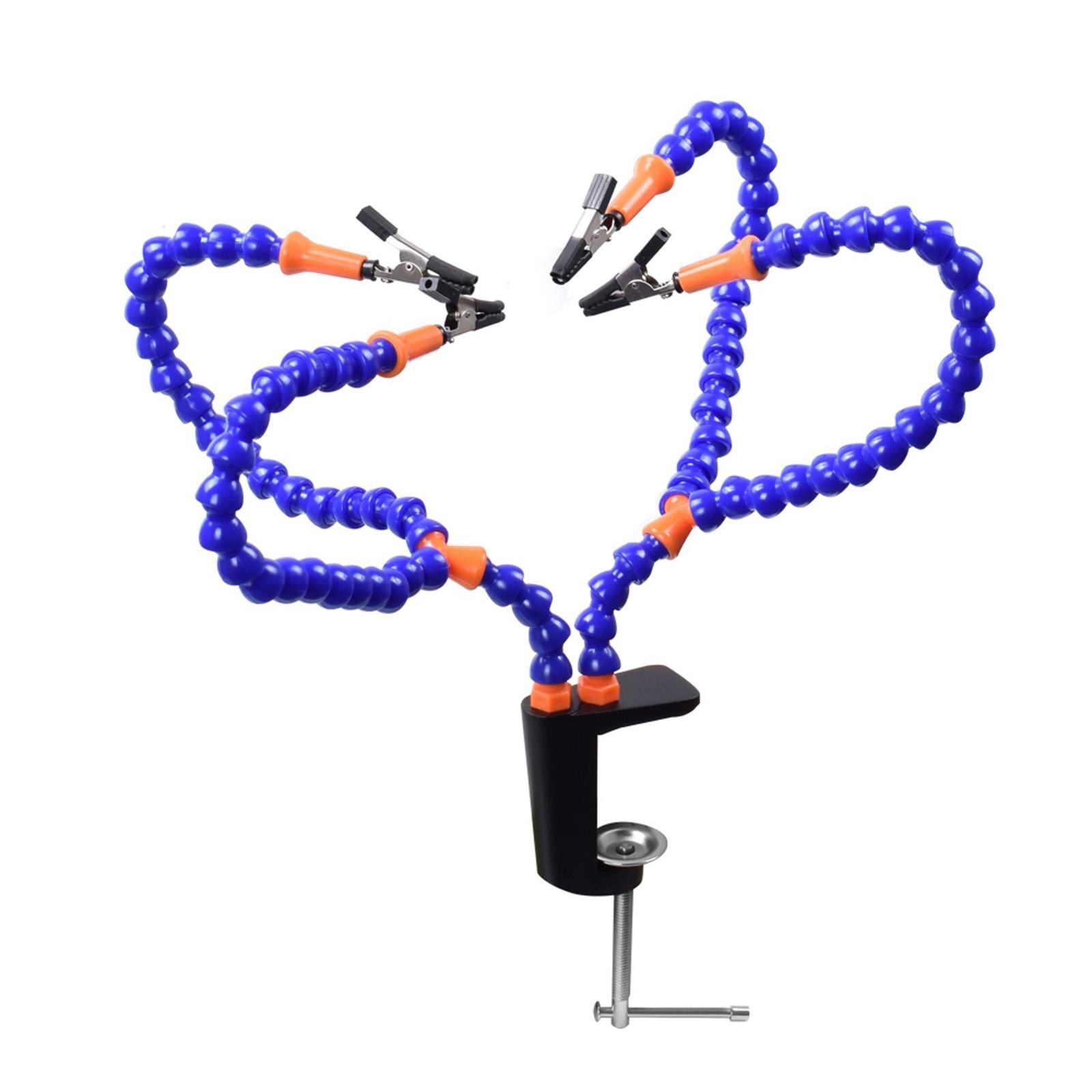 Desk Clamp Third Helping Hands Soldering PCB Holder 4 Flexible Arms Clamps