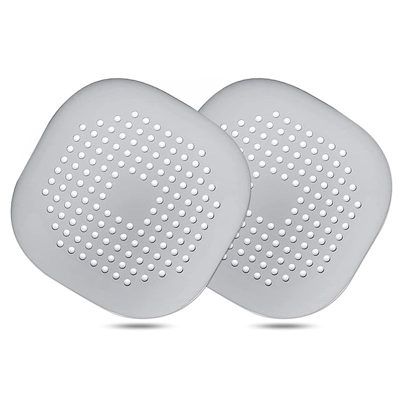 Hair Extension Device, Square Drainage Cover Suitable for Shower Silicone Hair Plugs, with Suction Cup,2 Pieces