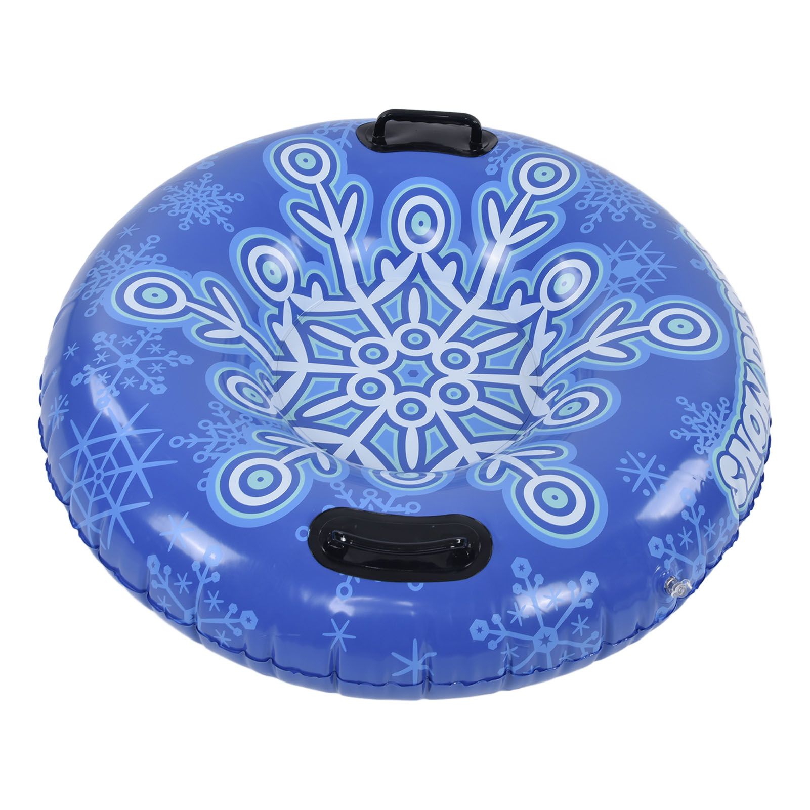 Inflatable Snow Sled Tube with Handle PVC 450lbs Load Bearing Blue White Ski Rings for Adults Family